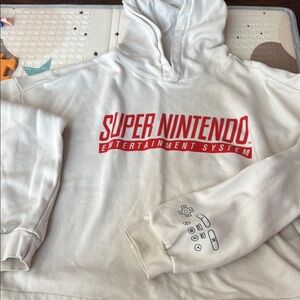 Super Nintendo White Hoodie Medium